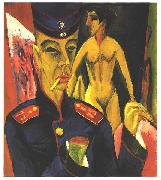 Ernst Ludwig Kirchner Self-portrait as a Soldier painting